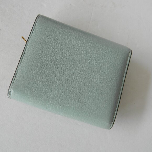 MULBERRY ENGLAND PEBBLE LEATHER BIFOLD WALLET LIGHT BLUE/GREEN  W/BOX - Picture 7 of 10